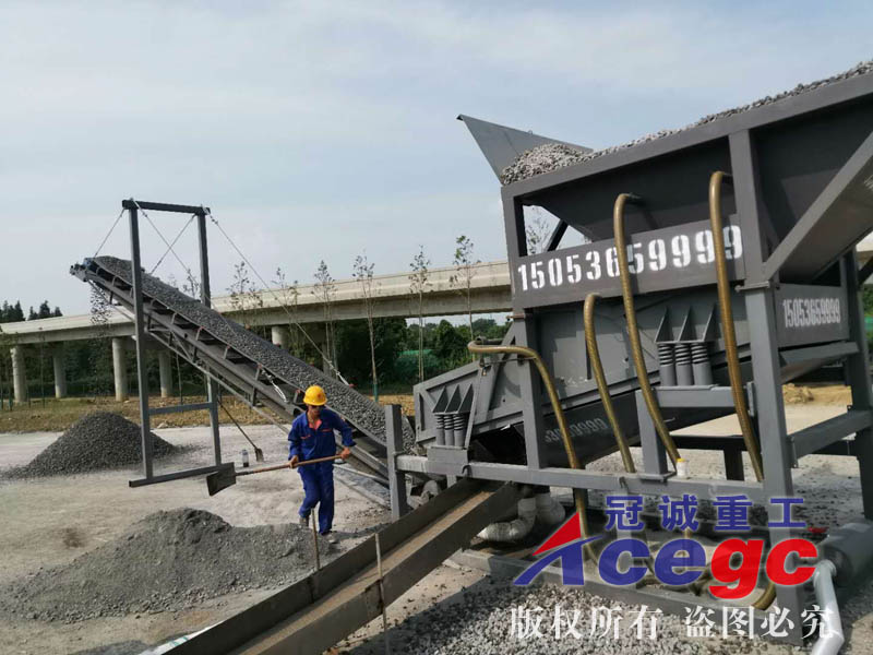 振动筛滚筒筛洗砂机现场